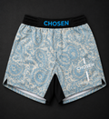 Light Blue Paisley Shorts