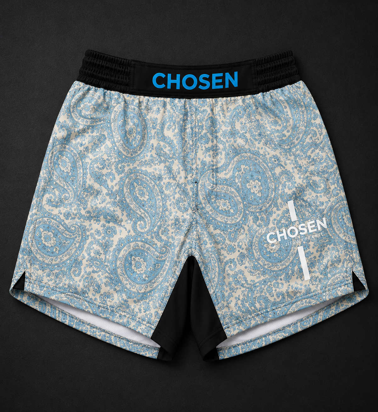 Light Blue Paisley Shorts
