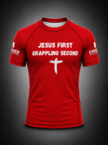 Jesus First Red Rash Guard